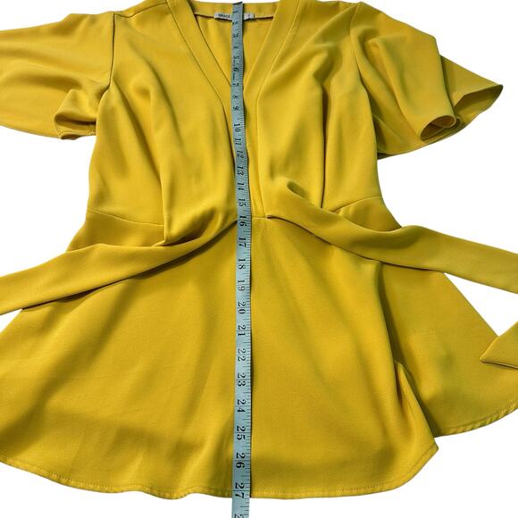 GRACE KARIN Elegant V Neck Peplum Top Tie Front Short Bell Sleeve Blouse Wmn Med - Picture 8 of 16